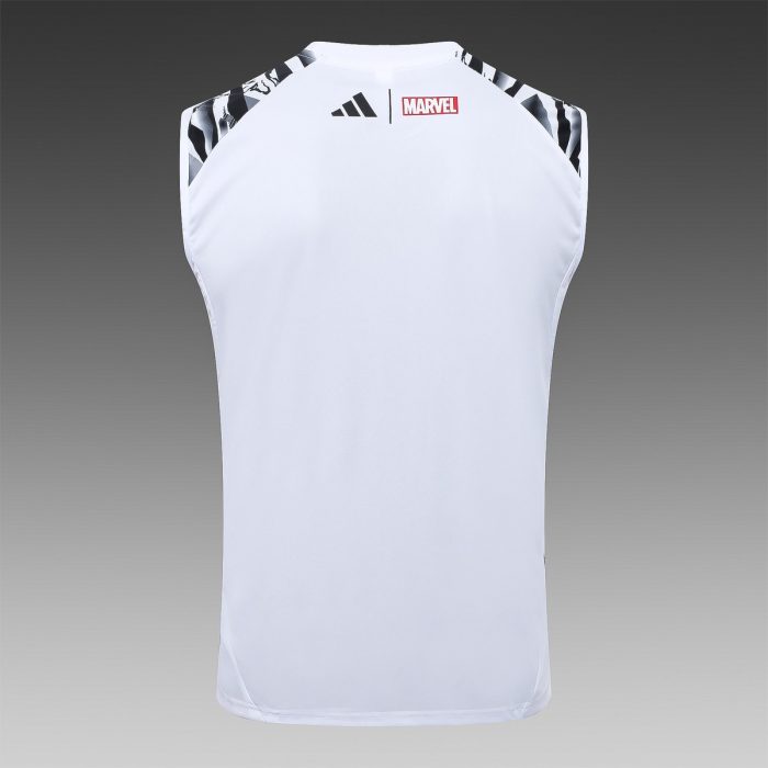 Real Madrid White Vest with Sleeve Ink Splatter - 图片 7