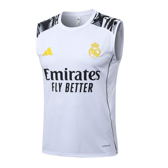 Real Madrid White Vest with Sleeve Ink Splatter - 图片 8