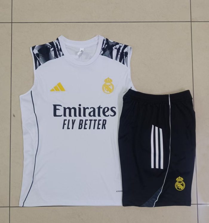 Real Madrid White Vest with Sleeve Ink Splatter - 图片 9