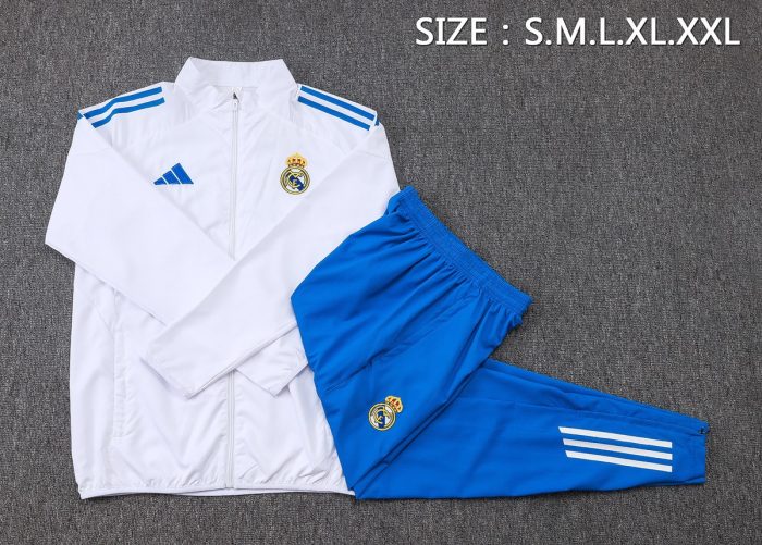 Real Madrid 25/26 White Windbreaker - 图片 2