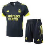 Real Madrid Dark Gray Short Sleeve Training Shirt with Yellow Accents - 图片 8