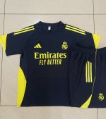 Real Madrid Dark Gray Short Sleeve Training Shirt with Yellow Accents - 图片 9