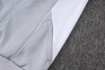 Real Madrid 25/26 Long Zipper Jacket Grey with White - 图片 4