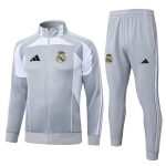 Real Madrid 25/26 Long Zipper Jacket Grey with White - 图片 8