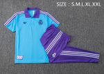 Real Madrid Light Blue Retro Polo - 图片 2