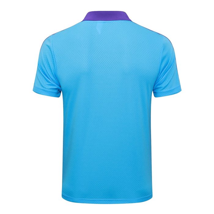 Real Madrid Light Blue Retro Polo - 图片 7