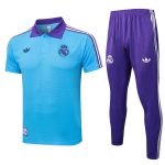 Real Madrid Light Blue Retro Polo - 图片 8