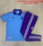 Real Madrid Light Blue Retro Polo - 图片 9