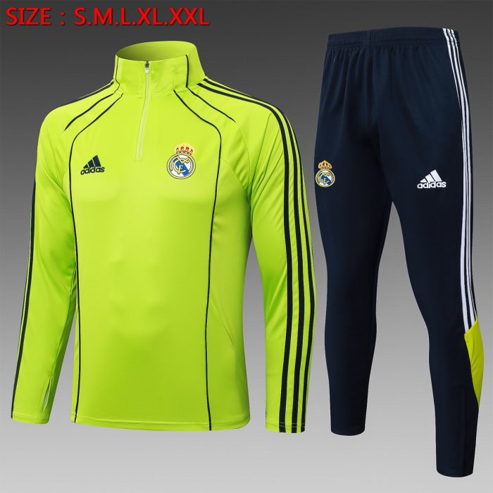 Real Madrid Green Retro Half-Zip Jacket - 图片 8