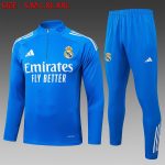 Real Madrid 25/26 Half-Zip Jacket Lake Blue with White Trim