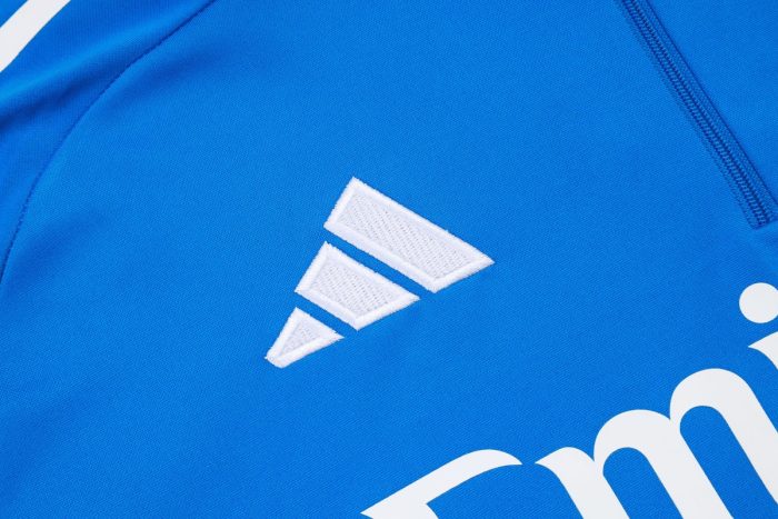 Real Madrid 25/26 Half-Zip Jacket Lake Blue with White Trim - 图片 6