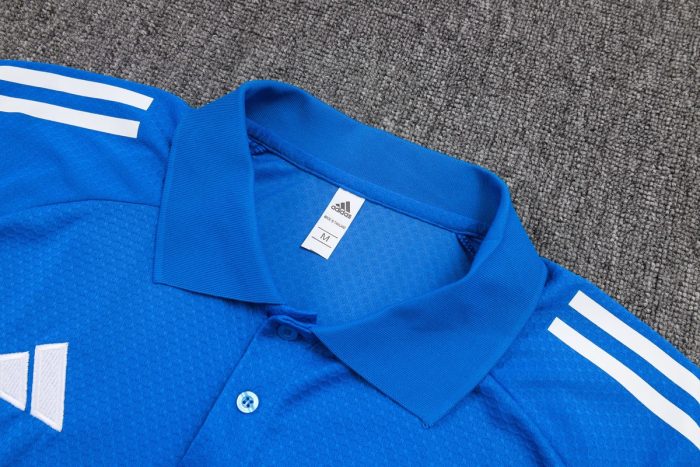 Real Madrid Polo Shirt Lake Blue (White Trim) - 图片 6