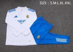 Real Madrid White Half-Zip Jacket with Blue Trim - 图片 2
