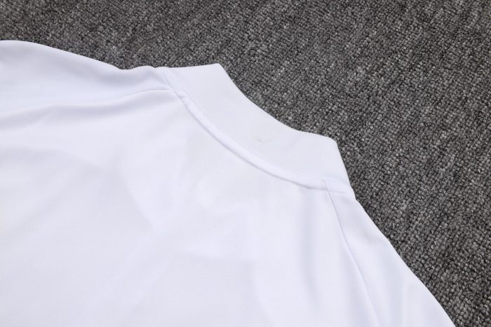 Real Madrid White Half-Zip Jacket with Blue Trim - 图片 5