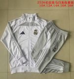 Real Madrid White Grey Kids Long Zipper Jacket - 图片 3