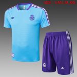 Real Madrid Light Blue Retro Short Sleeve