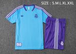 Real Madrid Light Blue Retro Short Sleeve - 图片 2