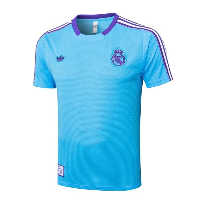 Real Madrid Light Blue Retro Short Sleeve - 图片 8
