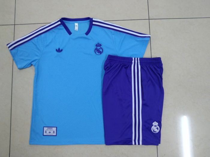 Real Madrid Light Blue Retro Short Sleeve - 图片 9