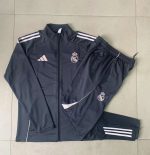 Real Madrid Dark Grey Long Zipper Jacket Kids - 图片 3