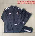 Real Madrid Dark Grey Long Zipper Jacket Kids - 图片 4