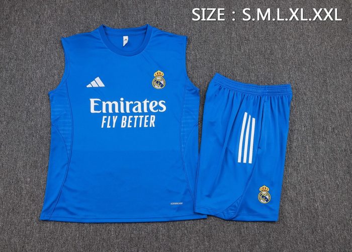 Real Madrid Lake Blue Vest - 图片 2