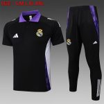 Real Madrid 24-25 Polo Black with Purple Collar
