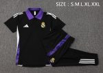 Real Madrid 24-25 Polo Black with Purple Collar - 图片 2