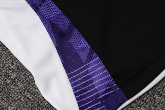 Real Madrid 24-25 Polo Black with Purple Collar - 图片 4