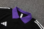 Real Madrid 24-25 Polo Black with Purple Collar - 图片 6
