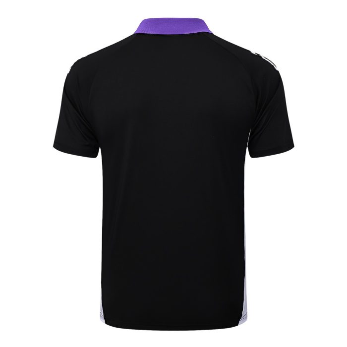 Real Madrid 24-25 Polo Black with Purple Collar - 图片 7