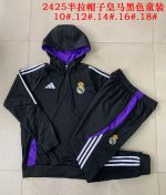 Real Madrid 24/25 Half-Zip Hoodie Black Kids - 图片 3