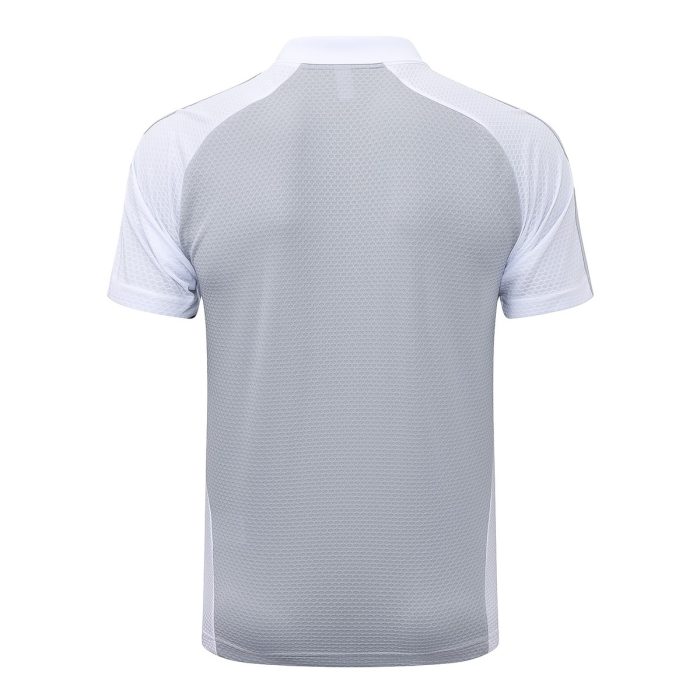Real Madrid Grey White Polo - 图片 7