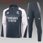 Real Madrid 24/25 Grey Half-Zip Jacket Kids