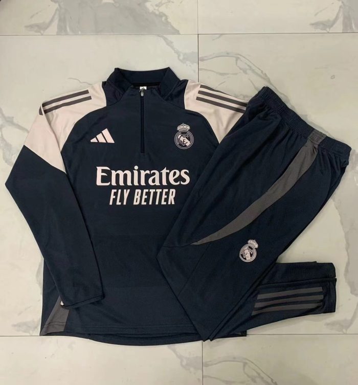 Real Madrid 24/25 Grey Half-Zip Jacket Kids - 图片 2