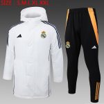 Real Madrid 24/25 White Cotton Jacket (Colorful Logo)