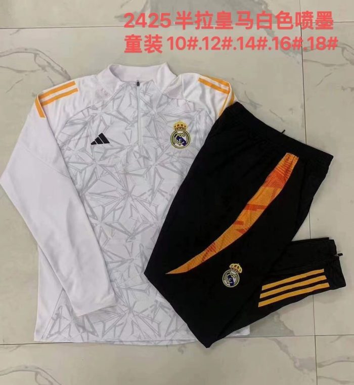 Real Madrid 24-25 White Splatter Kids Training Set - 图片 4