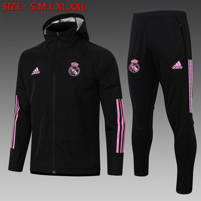 2021 Real Madrid Black Windbreaker S-2XL - 图片 8