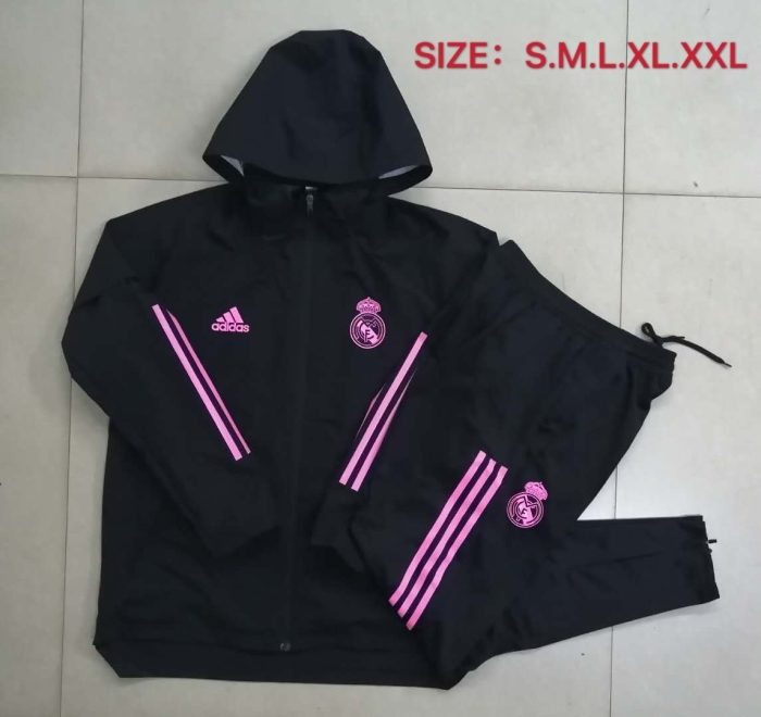 2021 Real Madrid Black Windbreaker S-2XL - 图片 9
