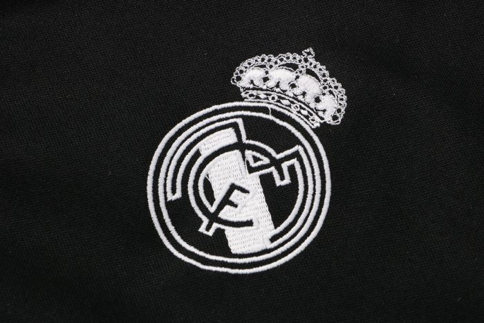 Real Madrid 21-22 Long Zip Hoodie Black with Blue Zipper - 图片 5