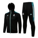 Real Madrid 21-22 Long Zip Hoodie Black with Blue Zipper - 图片 8