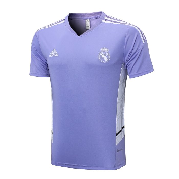 Real Madrid 22-23 Light Purple Short Sleeve Training Set with 5-Panel Shorts - 图片 8