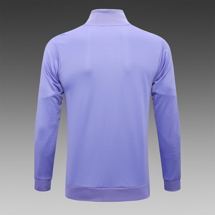 Real Madrid 22-23 Light Purple Long Zip Jacket - 图片 3