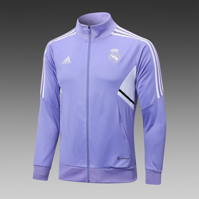 Real Madrid 22-23 Light Purple Long Zip Jacket - 图片 4
