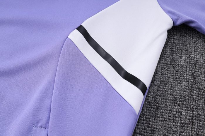 Real Madrid 22-23 Light Purple Long Zip Jacket - 图片 7