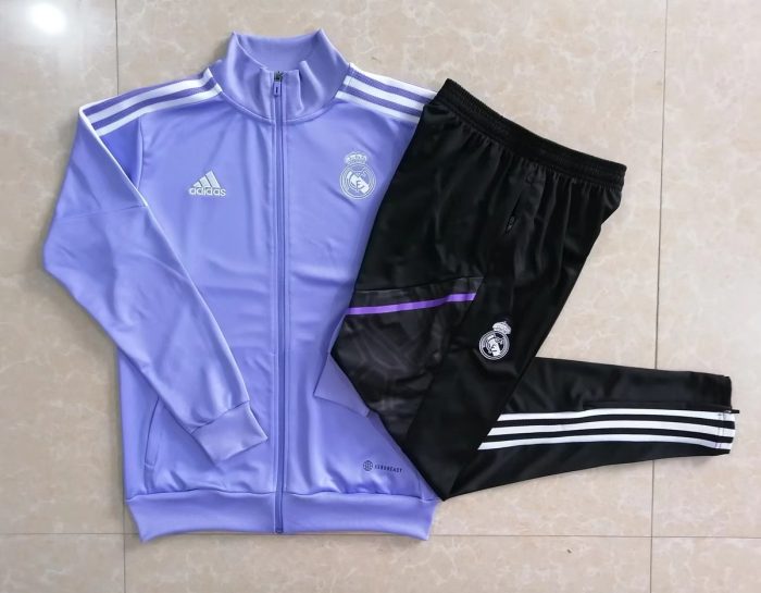 Real Madrid 22-23 Light Purple Long Zip Jacket - 图片 9