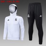 Real Madrid 22/23 Long Zip Jacket White with Black Trim