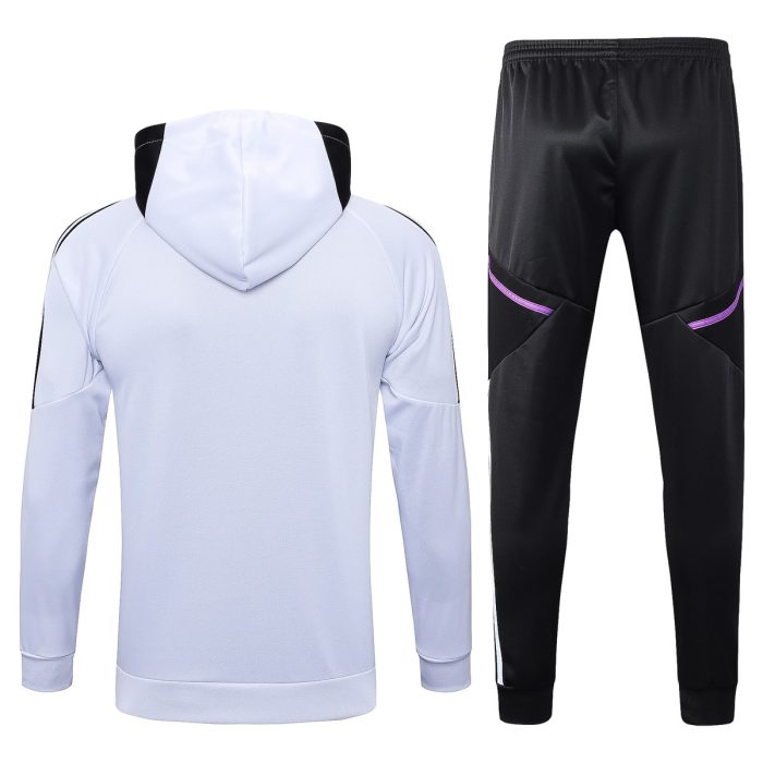 Real Madrid 22/23 Long Zip Jacket White with Black Trim - 图片 8