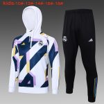 Real Madrid 23/24 Half-Zip Hoodie White Splatter Kids