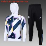 Real Madrid 23/24 Half-Zip Hoodie White Splatter Kids - 图片 2